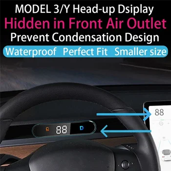 Automobilių HUD Head-Up Display už Tesla Modelis 3 Modelis Y prietaisų Skydelio Skirta Elektronika Skaitmeninis Spidometras