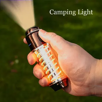 Nešiojamų LED Lauko Žibintuvėlis Kempingas Žibintai USB Vandeniui Naktį Žibintai Pritemdomi Fakelas Žibintų Apšvietimo Lemputė
