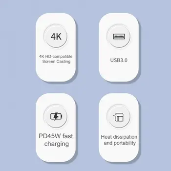 Patogus 4K HDMI suderinamus Profesinės Nešiojamas Docking Station USB3.0 Hub Multi-naudoti Docking Station Kompiuterių Priedai