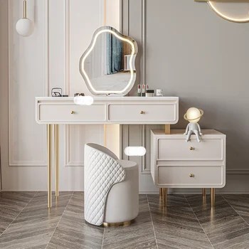Modernus Minimalizmas tualetinis staliukas, Miegamojo Komplektai, Baldai, Šviesos, Prabangos Dizaineris Indaujos Kūrybos Makiažas Kosmetinis stalelis su Veidrodžiu