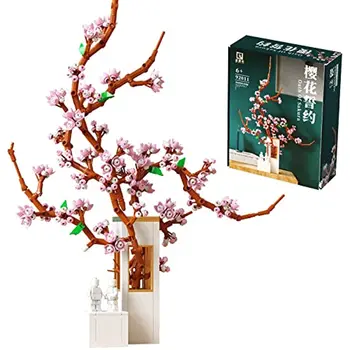 Sakura Gėlių Puokštė Pastato Nustato Dirbtinių Gėlių Suaugusiems Cherry Blossom Augalų Namų Dekoro Dovana Draugams Moterims, Merginos