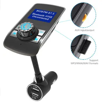 Bluetooth V4.2 LCD FM Car MP3 Player w/Mic AUX Uosto