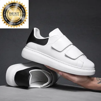 balta korėjos stiliaus vyrų mados batai natūralios odos butai batų markės dizaineris platforma sportbačiai jaunimo gatvės avalynė zapatos