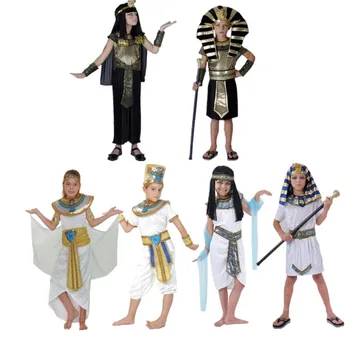 Karnavaliniai Kostiumai Vaikams Mergaitės Berniukai Cosplay Kleopatra Senovės Egipto Faraono Baigimo Suknelės Vaikams Helovinas Šalis Medžiaga
