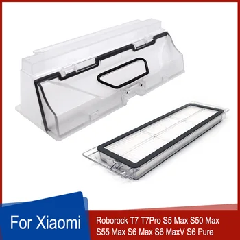 Dulkių Dėžutė Xiaomi Roborock T7 T7pro S5 Max S50 Max S55 Max S6 MaxV S6 Grynas Valymo Robotas Priedai HEPA Filtras Dulkių Dėžutė Bin