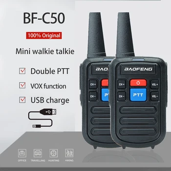 Baofeng BF-C50 MINI Walkie Talkie Nešiojamų UHF Du Būdu Radijo Ilgo nuotolio Nešiojamasis Vaikai Kumpis Radijo HF Transiveris bf-888s