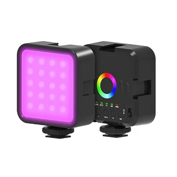 RGB Mini LED Vaizdo Šviesos Nešiojamų Vlog Šviesa ir 3 Šalčio Batai 70 LED Karoliukai 3000K-9000K 1200mAh Baterija, USB Apmokestinimo Vlog