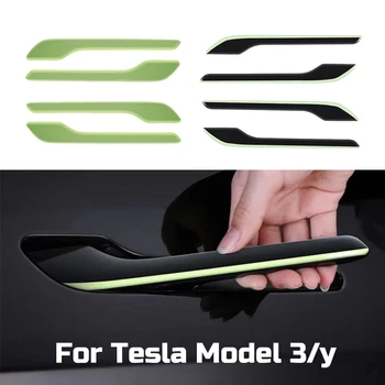 4pcs Minkštas Durų Rankena apsaugos Tesla Model 3 Y Anti-scratch Lipdukas Padengti Apdaila Dekoratyvinis Formavimo Rinkinys, Automobilių Reikmenys