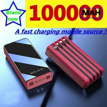 2023 Naujų Energijos Banko 100000mAh TypeC Micro USB Greito Įkrovimo Galia Banko LED Ekranas, Nešiojamas Išorės Baterijos Kroviklis Tablečių