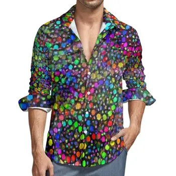 3D Dot Modelis Atspausdintas vyriški Marškiniai, Gatvės Stiliaus Išgalvotas Vyrų Patogiai Spausdinti Marškinėliai.