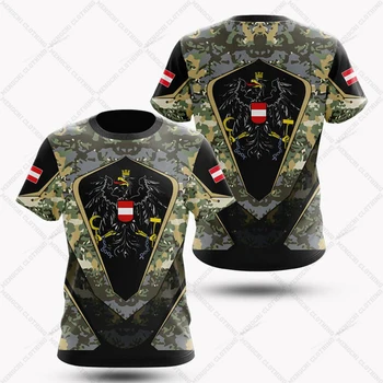 Austrijos Herbas Kamufliažas Užsakymą Pavadinimas Tees Vasaros Atsitiktinis Vyrų Mados T-Negabaritinių marškinėliai trumpomis Rankovėmis Unisex Viršūnes Sportinę aprangą