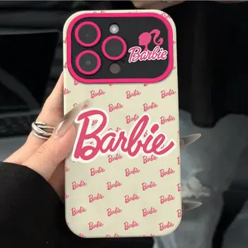 Barbie Pink Mobilus Telefonas Shell Iphone13Promax Minkštas Išmanųjį telefoną Atvejais Mados Moterų Viskas Įskaičiuota Apsaugos Turėtojas Dovanos
