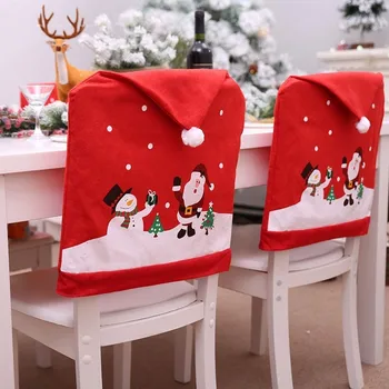 Nustatyti Restorano Kėdė 6PCS Nustatyti neaustinių Skrybėlę Kėdė Padengti Kalėdų Viešbutis Namų Dekoro