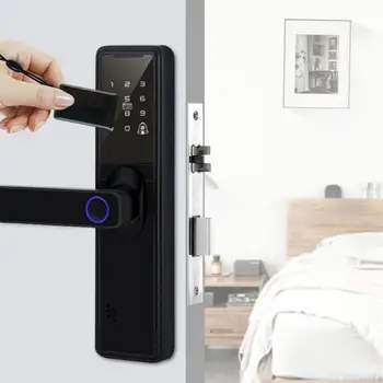 Tuya Wifi Elektroninių Smart Durų Užraktas Su Biometriniais Pirštų Atspaudų Smart Kortelės Slaptažodį Raktas Atrakinti Smart Home Saugos Reikmenys
