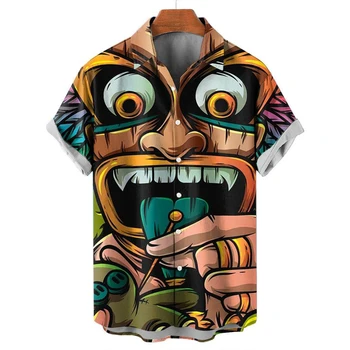 Vasaros Kaukolė 3d Havajų Marškinėliai Žmogui Atsitiktinis Negabaritinių Marškinėliai Vyrams Streetwear Paplūdimio Vyrų Viršūnes trumpomis Rankovėmis Palaidinė Madinga Tees