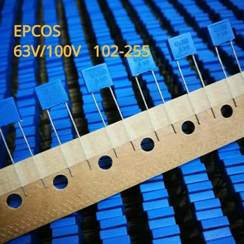 5vnt EPCOS Saugos Plastikinės Plėvelės Korekcija kondensatorius 63V/100V 102/152/222/332/103/223/333/473/104/224/334/474/684/105/225 p=5mm
