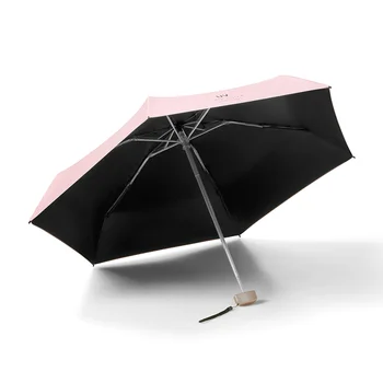 Juoda Guma Nuo Saulės Butas Penkis Kartus Skėtis Kišenėje Saulės Umbrellasunshade Skėtis Maži Nešiojamieji Ultra Light Mini Skėtis