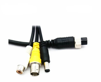 DC+BNC+RCA kabelis 4pin Aviacijos galva į automobilio BNC kabelis garso ir vaizdo maitinimo kabelis