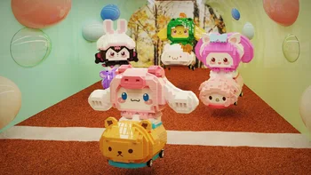 Sanrio serijos Kuromi melodija mielas animacinių filmų Kartingo lenktynių žaislas mikro dalelių blokai mergaitės dovana, švietimo žaislai