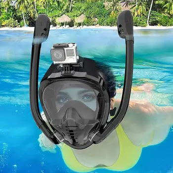 Panoraminis Vaizdas Snorkeling, Plaukimo Su 2 Vamzdeliai Anti-Rūko Nepralaidžiose Visą Veidą Silikono Nardymo Akiniai Kvėpavimo Nardymo Kaukė