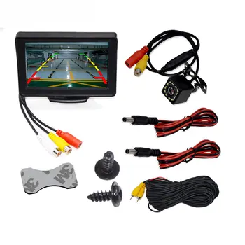 Bileeko Automobilio Galinio vaizdo Kamera su arba Stebėti 4.3 colių Ekranas TFT LCD Ekranas, PAL/NTSC Stovėjimo Atvirkštinį