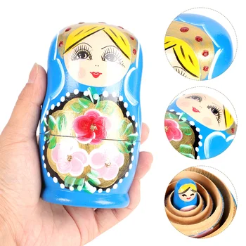 Amatų Puošybos Medinės Matryoshka Rankdarbių Lėlės Dažytos Rusijos Krūvas Žaislų Mergina Matryoshkas