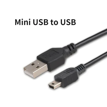 1pc Black USB 2.0, Mini USB Laidas, 5 Pin Mini USB Į USB MP3 MP4 Grotuvas Automobilių DVR GPS Skaitmeninis Fotoaparatas