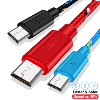 Micro USB Kabelį 1m/2m/3m Duomenų Sinchronizavimo USB Įkroviklio Laidą 