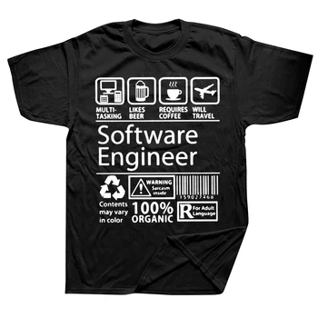 Programinės Įrangos Inžinierius, Programavimo T-Shirt Vyrai Valgyti, Miegoti Kodas Kartoti Programuotojas, Kūrėjas Nuostabus Geek Topai Marškinėliai Camisas